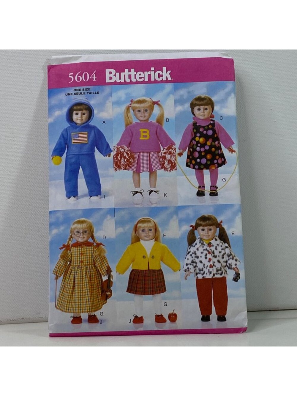 Butterick 5604 18 Inch Doll Pattern Back To School Wardrobe Uncut Dress Hoodie